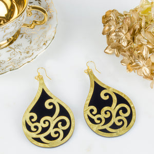 Arabesque Black Earrings