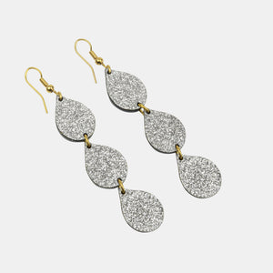 Silvery Night Teardrop Earrings