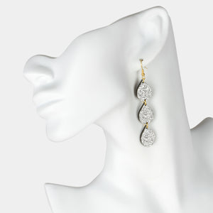 Silvery Night Teardrop Earrings