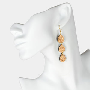 Bronze Sparkle Teardrop Earrings