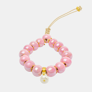 Peony Ceramic Bead Bracelet