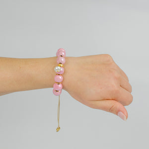 Peony Ceramic Bead Bracelet