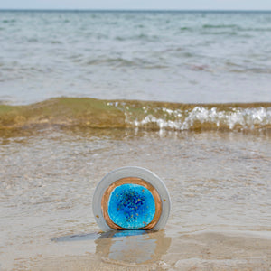 Atlantis Blue Round Glass Coaster - Set of 2