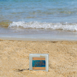 Atlantis Blue Square Glass Coaster - Set of 2