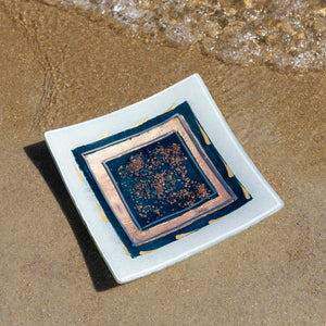 Atlantis Blue Decorative Glass Plate