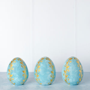 Celestial Blue Ceramic Egg