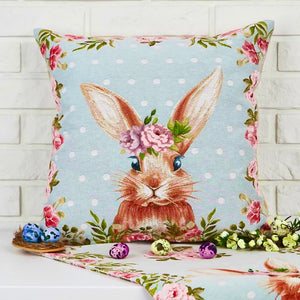 Bunny & Pink Blossom Cushion Cover