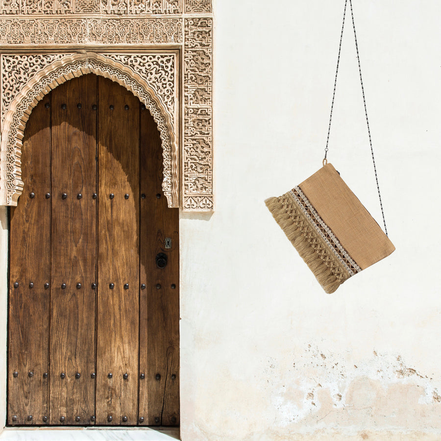 Melina Bag - Brown & Gold Trim