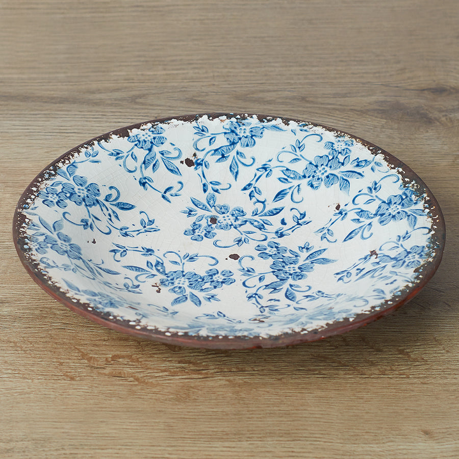 Blue Floral Ceramic Platter 32cm