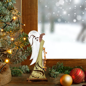 Angel Of Peace Wooden Ornament