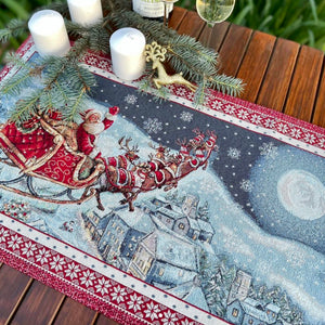 Santa's Sleigh Table Runner