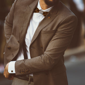 Martin Wooden Bow Tie & Cufflinks Set