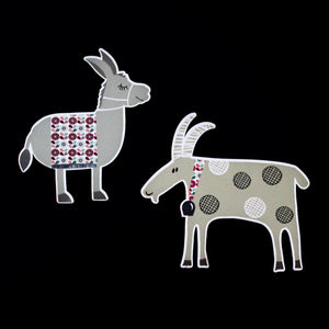 Donkey & Billy Goat Magnets - Floral Print