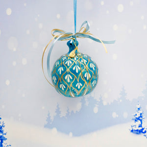 Christmas Blue Laurel Bauble