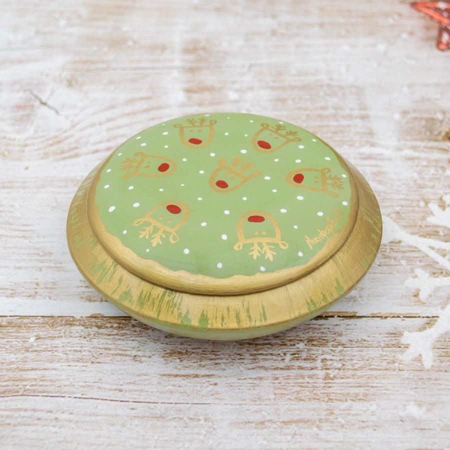 Rudolph The Red Nosed Reindeer Round Trinket Box