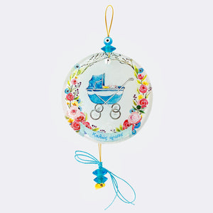 Welcome Baby Boy Glass Ornament