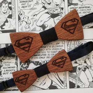 Superman Father & Son Wooden Bow Tie Set