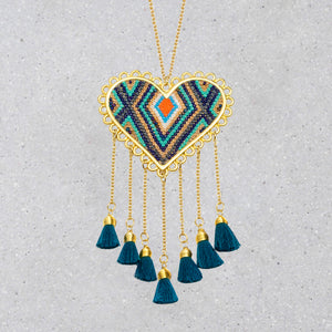 Heart With Tassels Necklace - Catalina