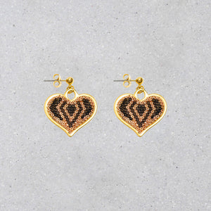 Heart Earrings - Tiger Love