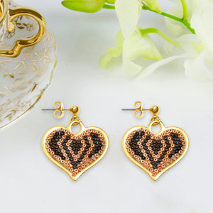 Heart Earrings - Tiger Love