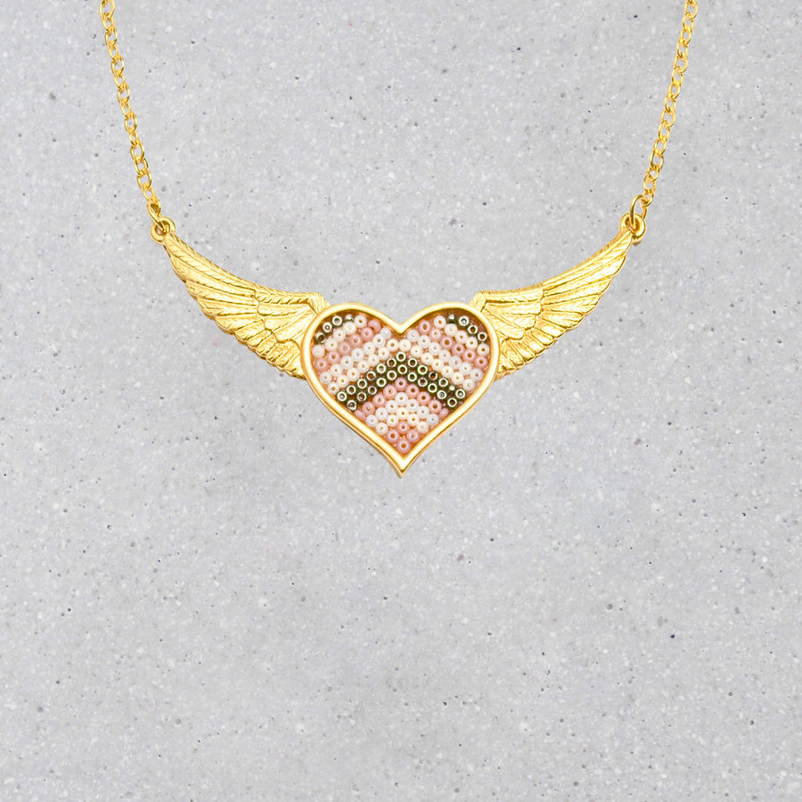 Angel Wings Necklace - A Touch Of Pink