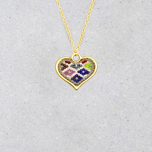 Heart Necklace - Diamond Stars