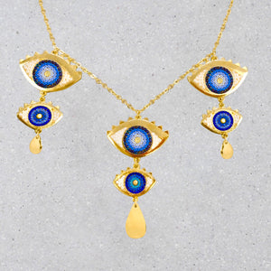 Grecian Eyes Chandelier Necklace - Demeter