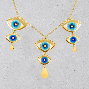 Grecian Eyes Chandelier Necklace - Aphrodite