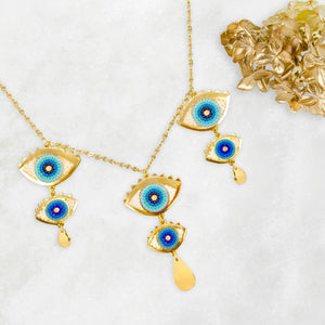 Grecian Eyes Chandelier Necklace - Aphrodite