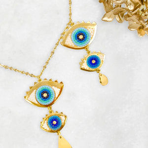 Grecian Eyes Chandelier Necklace - Aphrodite