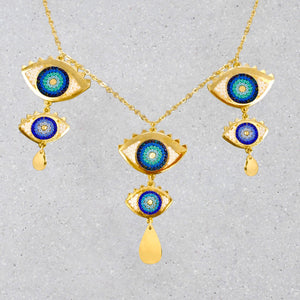 Grecian Eyes Chandelier Necklace - Artemis