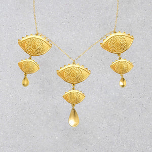 Grecian Eyes Chandelier Necklace - Aphrodite