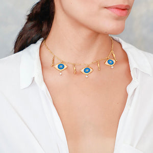 Grecian Eyes Necklace - Kleio