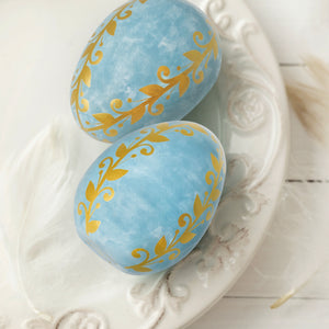 Celestial Blue Ceramic Egg