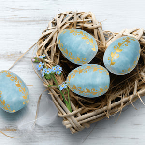 Celestial Blue Ceramic Egg