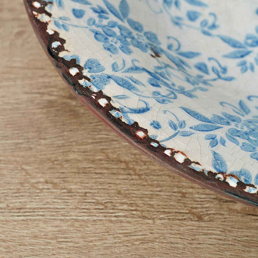 Blue Floral Ceramic Platter 42cm